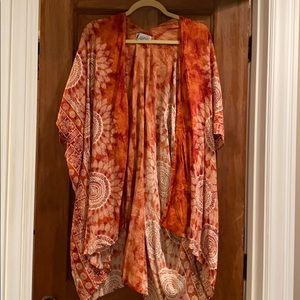 Boho tie die kimono